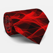 Cravate Neon Red Curvy Line Abstrait Motif (Roulé)