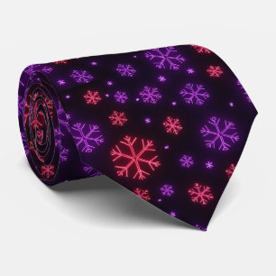 Cravate Neon Snowflakes