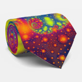 Cravate Neon Spiral Psychédélique Art Décoratif Abstrait (Roulé)