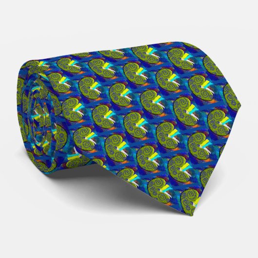 Cravate Néphrologie Artsy Kidney Design Green All (Roulé)
