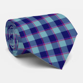 Cravate Neptune and Gulf Blue Plaid Neck Tie (Roulé)
