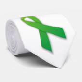 Cravate Neurofibromatose, N-F, NF1, NF2, ruban vert (Roulé)