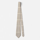 Cravate Neutral Ivory and Black Gingham Plaid (Devant)