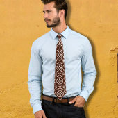 Cravate New Mexico Zia Symbol Feather Pattern