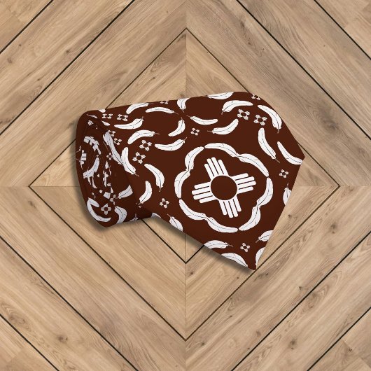 Cravate New Mexico Zia Symbol Feather Pattern