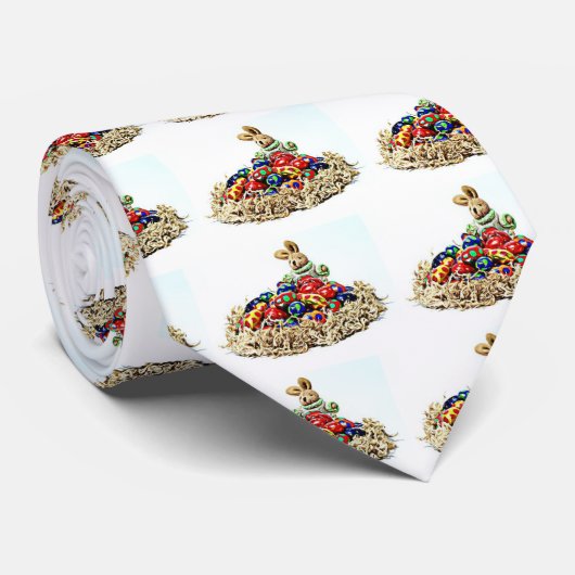 Cravate Nid de bonbons Bunny de Pâques (Roulé)
