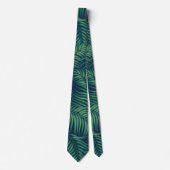 Cravate Night tropical palm leaves (Devant)