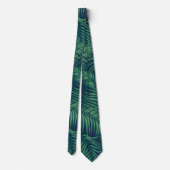 Cravate Night tropical palm leaves (Dos)