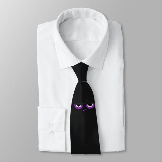 Cravate Ninja emoji noir en colère (Attaché)