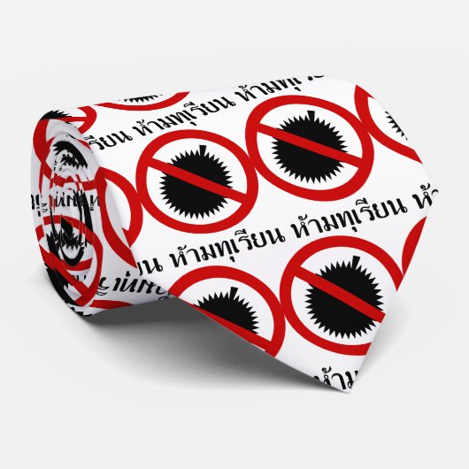 Cravate NO Durian ⚠ Thai Langue Script ⚠ (Roulé)