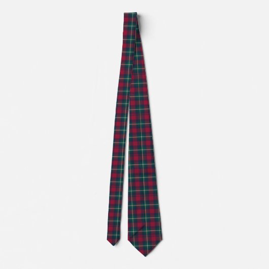 Cravate Noël À damiers écossais rouge et motif vert (Dos)