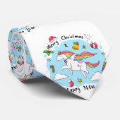 Cravate Noël à la licorne (Roulé)