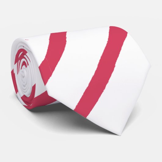 Cravate Noël à rayures blanches et rouges (Roulé)