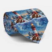 Cravate Noël au phare de Terre-Neuve (Roulé)
