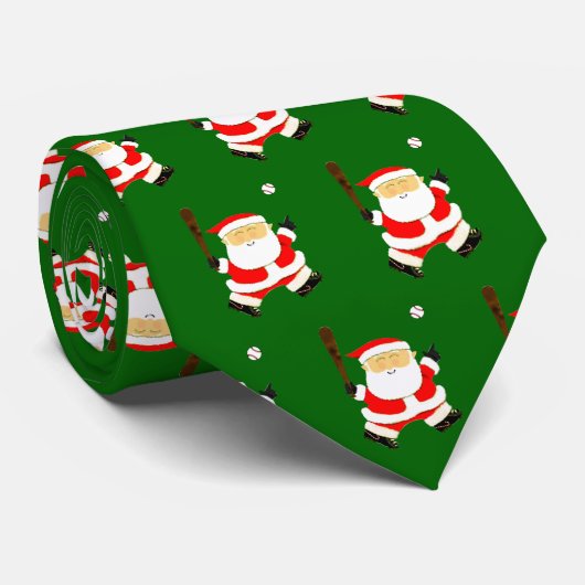 Cravate Noël Baseball (Roulé)