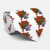 Cravate Noël Bell argentée (Roulé)