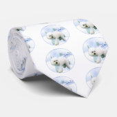 Cravate Noel Bichon frisé (Roulé)