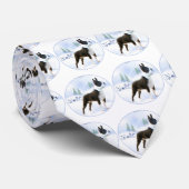 Cravate Noel Boston Terrier (Roulé)