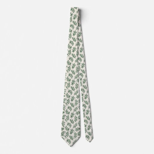 Cravate Noël Branche de Pin Vert (Devant)