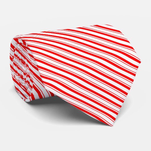Cravate Noël Canne à Sucre Rouge et Blanche (Roulé)