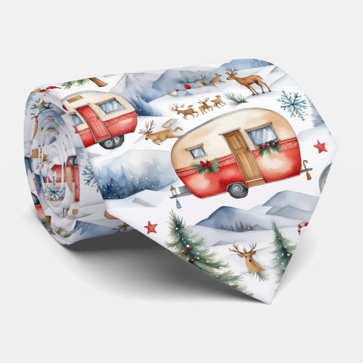 Cravate Noël caravanier (Roulé)