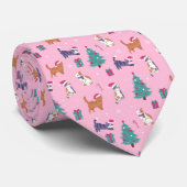Cravate Noël Chats et arbres Motif de vacances (Roulé)