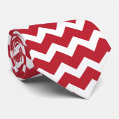 Cravate Noël Chevron Rouge Férié (Roulé)