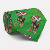 Cravate Noël Chihuahua sur vert (Roulé)