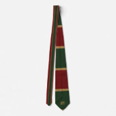 Cravate Noël Classique Vert Et Rouge Avec Garniture Dorée (Dos)