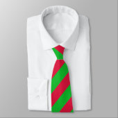 Cravate Noël Classique Vert et Rouge rayures (Attaché)