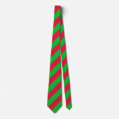 Cravate Noël Classique Vert et Rouge rayures (Devant)