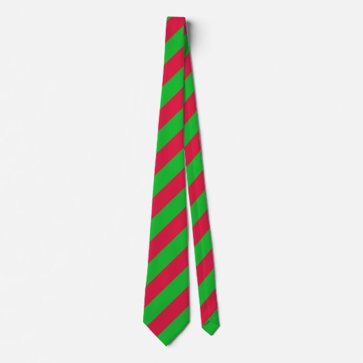 Cravate Noël Classique Vert et Rouge rayures (Devant)
