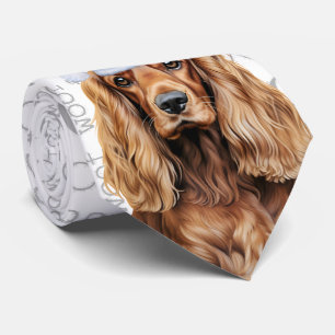 Cravate Noël Cocker Spaniel Amoureux de Chien Vacances