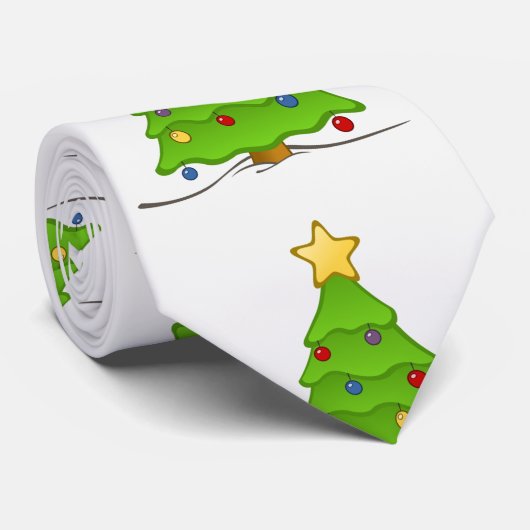 CRAVATE NOËL COMIQUE ARBRES NOËL NOËL (Roulé)