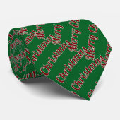 Cravate Noël Cool Fun Vert et Rouge (Roulé)