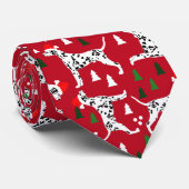 Cravate Noël de Dalmatie Chiens de Noël rouges (Roulé)