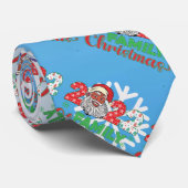 Cravate Noël de famille 2022, Père Noël noire (Roulé)