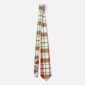 Cravate Noël des Fêtes de Noël Rouge et Vert Plaid beagle (Dos)