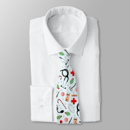 Cravate Noël du docteur de vacances (Attaché)