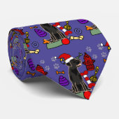 Cravate Noël du mignon chien et des jouets Black Lab (Roulé)