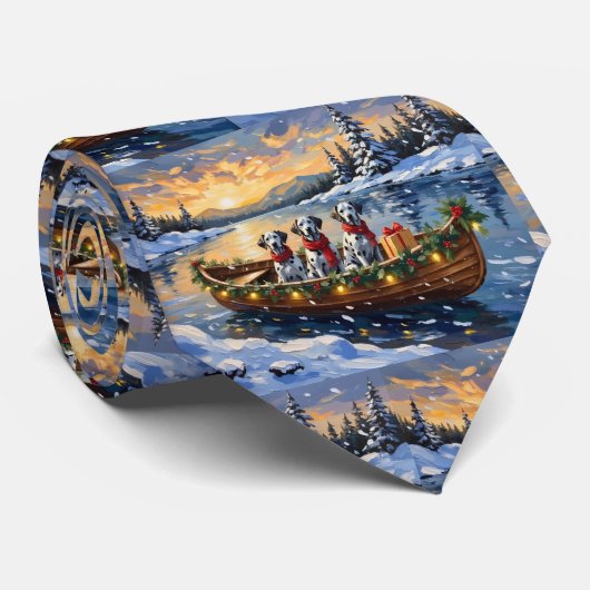 Cravate Noël en bateau dalmate (Roulé)