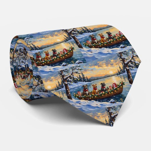 Cravate Noël en bateau pour Pitbull (Roulé)
