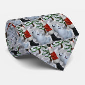 Cravate Noël Eskimo Chien américain (Roulé)
