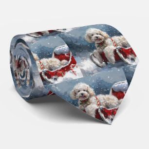Cravate Noël Festif au Chien Caniche