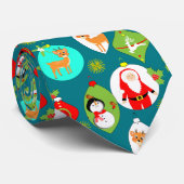 Cravate Noël Festive mignonne Baubles Motif (Roulé)