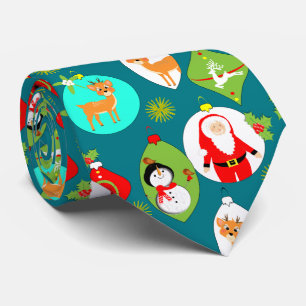 Cravate Noël Festive mignonne Baubles Motif