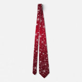 Cravate Noël Flocon de Neige Rouge Élégant (Dos)