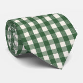 Cravate Noël Gingham Vert Pin (Roulé)