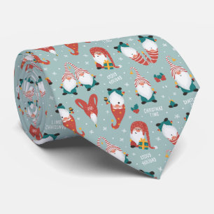 Cravate Noël Gnomes Casquettes à rayures rouges