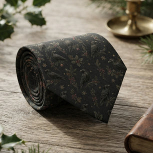 Cravate Noël gothique corbeau sombre